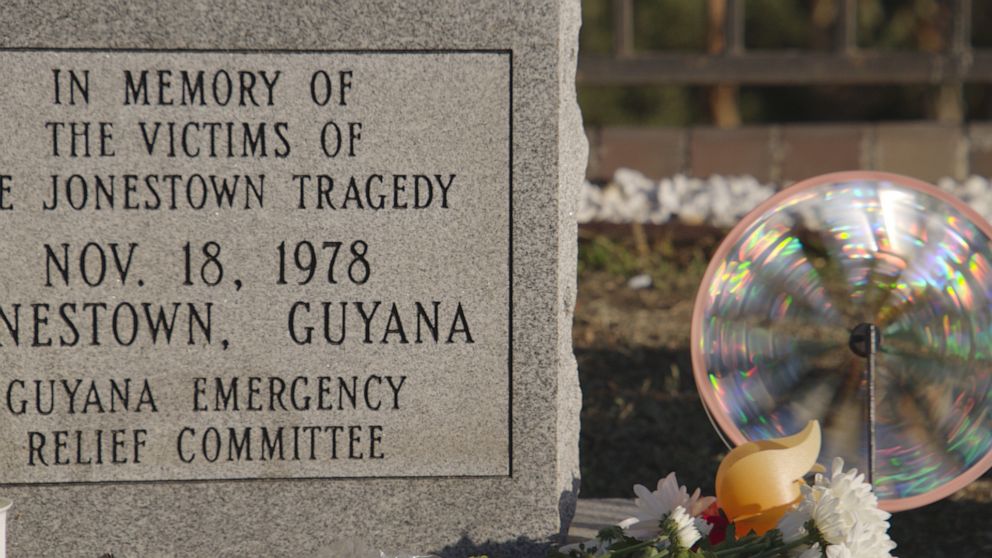 PHOTO: A plaque commemorates the victims of the Jonestown massacre.